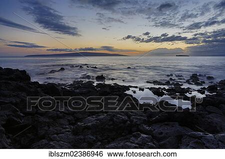 "Ahihi Bay at sunset with a view towards the Molokini Crater, Maui, Hawai'i, USA" View Large Photo Image Stock Photograph - "Ahihi Bay at sunset with a view towards the Molokini Crater, Maui, Hawai'i, USA". Fotosearch