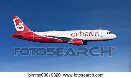 Air Berlin Airbus A320-214 in flight View Large Photo Image Stock Image - Air Berlin Airbus A320-214 in flight. Fotosearch