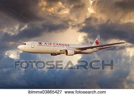 Stock Photo - Air Canada Boeing 767-333 ER in flight. Fotosearch
