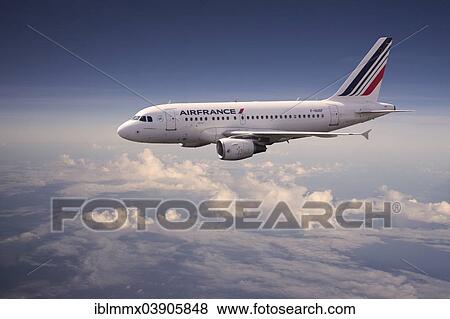 Air France Airbus A318-111 in flight View Large Photo Image Stock Photo - Air France Airbus A318-111 in flight. Fotosearch
