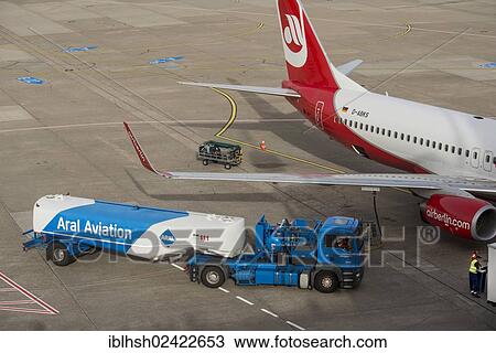 Airberlin aircraft being fuelled by tanker, Duesseldorf International Airport, North Rhine-Westphalia, Germany, Europe View Large Photo Image Stock Image - Airberlin aircraft being fuelled by tanker, Duesseldorf International Airport, North Rhine-Westphalia, Germany, Europe. Fotosearch