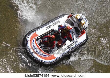 "Airboat of the Wasserwacht lifeguard service during an exercise on the Isar River, Munich, Upper Bavaria, Bavaria, Germany, Europe" View Large Photo Image Picture - "Airboat of the Wasserwacht lifeguard service during an exercise on the Isar River, Munich, Upper Bavaria, Bavaria, Germany, Europe". Fotosearch