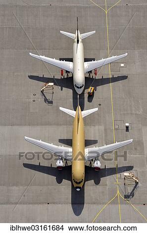 Picture - "Airbus A 318, planes shortly before delivery, Hamburg, Hamburg, Germany, Europe". Fotosearch