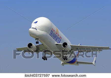 "Airbus A300-600ST Super Transporter, transport aircraft taking off, Finkenwerder, Hamburg, Hamburg, Germany, Europe" View Large Photo Image Stock Photo - "Airbus A300-600ST Super Transporter, transport aircraft taking off, Finkenwerder, Hamburg, Hamburg, Germany, Europe". Fotosearch