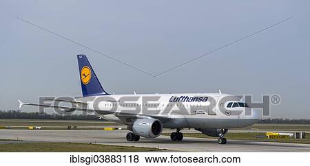 "Airbus A319-100 """"Frankfurt Oder"""" of the Deutsche Lufthansa AG, Munich Airport, Munich, Upper Bavaria, Bavaria, Germany, Europe" View Large Photo Image Stock Photo - "Airbus A319-100 """"Frankfurt Oder"""" of the Deutsche Lufthansa AG, Munich Airport, Munich, Upper Bavaria, Bavaria, Germany, Europe". Fotosearch