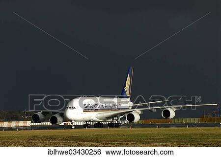 "Airbus A380 for """"Singapore Airlines"""" on the factory airfield of Finkenwerder, Hamburg-Finkenwerder, Hamburg, Hamburg, Germany, Europe" View Large Photo Image Stock Photograph - "Airbus A380 for """"Singapore Airlines"""" on the factory airfield of Finkenwerder, Hamburg-Finkenwerder, Hamburg, Hamburg, Germany, Europe". Fotosearch