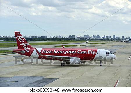 Stock Photo - "Airbus of Air Asia at Don Mueang Airport, Bangkok, Thailand, Asia". Fotosearch