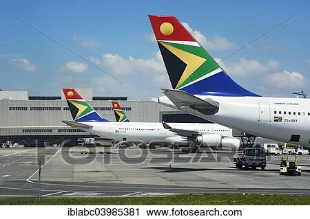 "Airbus with the logo of SAA, South African Airways at OR Tambo International Airport, Johannesburg, South Africa, Africa" View Large Photo Image Stock Image - "Airbus with the logo of SAA, South African Airways at OR Tambo International Airport, Johannesburg, South Africa, Africa". Fotosearch