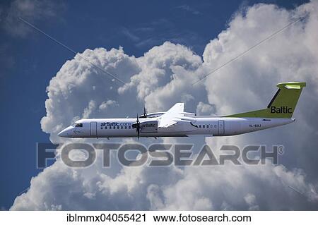 Aircraft YL-BAJ Air Baltic De Havilland Dash 8 in flight View Large Photo Image Stock Image - Aircraft YL-BAJ Air Baltic De Havilland Dash 8 in flight. Fotosearch