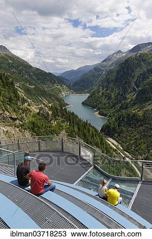 Stock Image - "Airwalk at Koelnbreinsperre, or Koelnbrein dam, view of the Galgenbichl reservoir, Maltatal, Hohe Tauern, Malta, Spittal an der Drau, Carinthia, Austria, Europe". Fotosearch