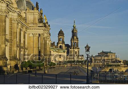 "Akademie der Kuenste"""" at """"Bruehlsche Terasse"""", the church """"Hofkirche"""" and Dresden Opera, the """"Semperoper"""", in the distance. Dresden, Germany, Europe" View Large Photo Image Stock Photo - "Akademie der Kuenste"""" at """"Bruehlsche Terasse"""", the church """"Hofkirche"""" and Dresden Opera, the """"Semperoper"""", in the distance. Dresden, Germany, Europe". Fotosearch