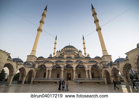 "Akhmad Kadyrov Mosque at dusk, Grozny, Chechnya, Caucasus, Russia, Europe" View Large Photo Image Stock Photo - "Akhmad Kadyrov Mosque at dusk, Grozny, Chechnya, Caucasus, Russia, Europe". Fotosearch