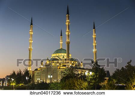 "Akhmad Kadyrov Mosque at dusk, Grozny, Chechnya, Caucasus, Russia, Europe" View Large Photo Image Stock Photograph - "Akhmad Kadyrov Mosque at dusk, Grozny, Chechnya, Caucasus, Russia, Europe". Fotosearch