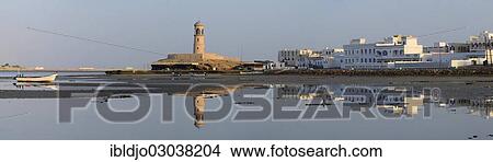 "Al-Ayjah Lighthouse at the entrance of the laguna of Sur, Sur, Ash Sharqiyah, Oman, Asia" View Large Photo Image Picture - "Al-Ayjah Lighthouse at the entrance of the laguna of Sur, Sur, Ash Sharqiyah, Oman, Asia". Fotosearch