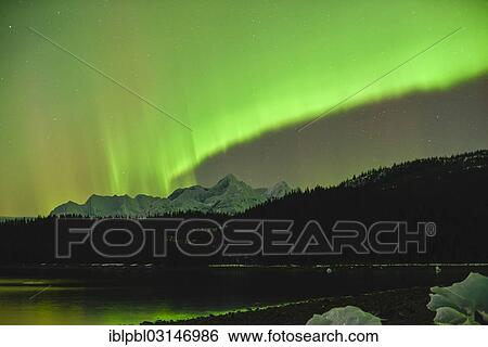 "Alaska's 9, 035 foot Mt. Gilbert in the Chugach Range with the aurora borealis, College Fjord, Prince William Sound, Anchorage, Alaska, United States, North America" View Large Photo Image Stock Photograph - "Alaska's 9, 035 foot Mt. Gilbert in the Chugach Range with the aurora borealis, College Fjord, Prince William Sound, Anchorage, Alaska, United States, North America". Fotosearch