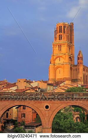 "Albi Cathedral, formally the Cathedral of Saint Cecilia, Cathedrale Sainte-Cecile d'Albi, one of the largest brick buildings in the world, historic center, Albi, Departement Tarn, Midi-Pyrenees, France, Europe" View Large Photo Image Stock Image - "Albi Cathedral, formally the Cathedral of Saint Cecilia, Cathedrale Sainte-Cecile d'Albi, one of the largest brick buildings in the world, historic center, Albi, Departement Tarn, Midi-Pyrenees, France, Europe". Fotosearch