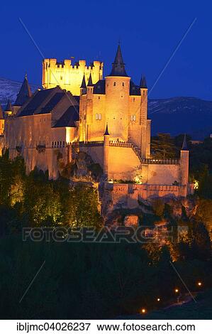 "Alcazar at dusk, Segovia, Region of Castile and Leon, Spain, Europe" View Large Photo Image Stock Photo - "Alcazar at dusk, Segovia, Region of Castile and Leon, Spain, Europe". Fotosearch