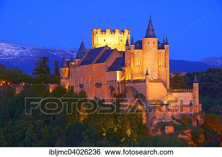 "Alcazar at dusk, Segovia, Region of Castile and Leon, Spain, Europe" View Large Photo Image Stock Photograph - "Alcazar at dusk, Segovia, Region of Castile and Leon, Spain, Europe". Fotosearch