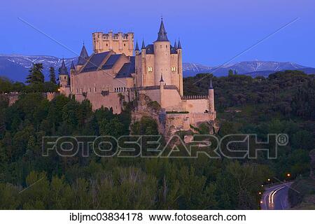 "Alcazar fortress at sunset, Segovia, Castile and Leon, Spain, Europe" View Large Photo Image Stock Photo - "Alcazar fortress at sunset, Segovia, Castile and Leon, Spain, Europe". Fotosearch