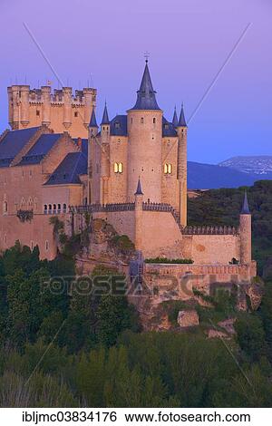 "Alcazar fortress at sunset, Segovia, Castile and Leon, Spain, Europe" View Large Photo Image Stock Photograph - "Alcazar fortress at sunset, Segovia, Castile and Leon, Spain, Europe". Fotosearch