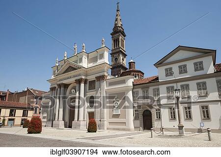 Picture - "Alessandria Cathedral, also Duomo d'Alessandria or Cattedrale dei Santi Pietro e Marco, Alessandria, Piedmont, Italy, Europe". Fotosearch