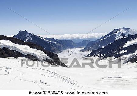Stock Photography - "Aletsch Glacier, Bernese Oberland, Canton of Bern, Switzerland, Europe". Fotosearch