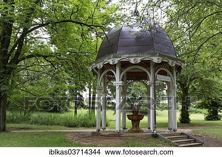 "Alexandra Spring, a wooden gazebo in the park, Marianske Lazne, Karlovy Vary Region, Bohemia, Czech Republic, Europe" View Large Photo Image Picture - "Alexandra Spring, a wooden gazebo in the park, Marianske Lazne, Karlovy Vary Region, Bohemia, Czech Republic, Europe". Fotosearch