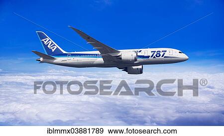 All Nippon Airways Boeing 787-8 Dreamliner in flight View Large Photo Image Stock Photo - All Nippon Airways Boeing 787-8 Dreamliner in flight. Fotosearch
