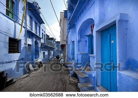 "Alley with blue-painted houses, Bundi, Rajasthan, India, Asia" View Large Photo Image Stock Photo - "Alley with blue-painted houses, Bundi, Rajasthan, India, Asia". Fotosearch