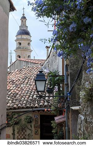 "Alley with flowers, Saint Michel Cathedral at the back, Menton, Provence-Alpes-Cote d’Azur, France, Europe" View Large Photo Image Stock Image - "Alley with flowers, Saint Michel Cathedral at the back, Menton, Provence-Alpes-Cote d’Azur, France, Europe". Fotosearch