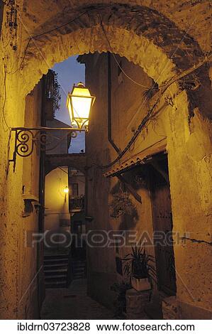 "Alleyway, evening mood, dusk, Castellabate, Province of Salerno, Campania, Italy, Europe" View Large Photo Image Stock Photo - "Alleyway, evening mood, dusk, Castellabate, Province of Salerno, Campania, Italy, Europe". Fotosearch