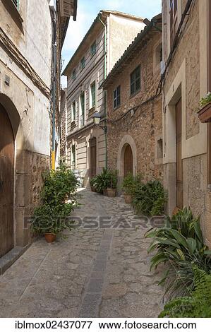 "Alleyway in the historic town centre of Fornalutx, Mallorca, Majorca, Balearic Islands, Spain, Europe" View Large Photo Image Stock Photo - "Alleyway in the historic town centre of Fornalutx, Mallorca, Majorca, Balearic Islands, Spain, Europe". Fotosearch