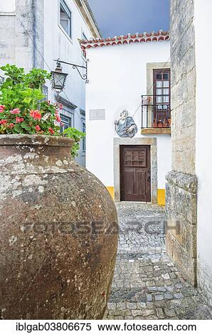 "Alleyway, Obidos, Leiria District, Portugal, Europe" View Large Photo Image Stock Photography - "Alleyway, Obidos, Leiria District, Portugal, Europe". Fotosearch