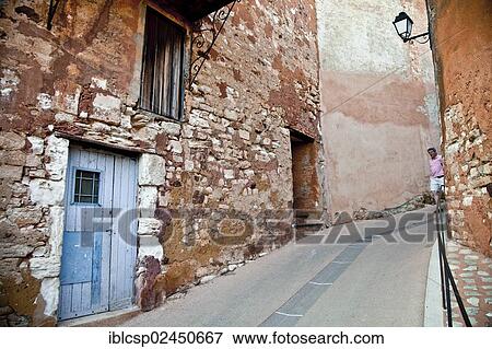 Stock Photo - "Alleyway, Roussillon, Vaucluse, Provence, France, Europe". Fotosearch