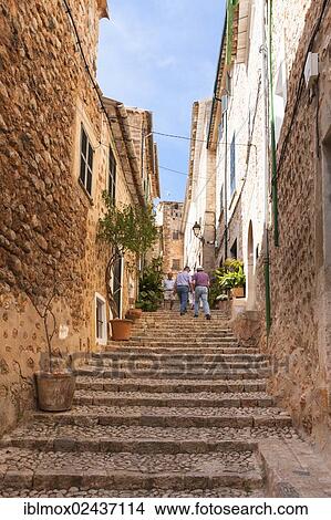"Alleyway with steps in the historic town centre of Fornalutx, Mallorca, Majorca, Balearic Islands, Spain, Europe" View Large Photo Image Picture - "Alleyway with steps in the historic town centre of Fornalutx, Mallorca, Majorca, Balearic Islands, Spain, Europe". Fotosearch
