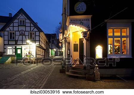 "Alleyways of the historic centre of Schwelm at dusk, Schwelm, North Rhine-Westphalia, Germany, Europe" View Large Photo Image Stock Photograph - "Alleyways of the historic centre of Schwelm at dusk, Schwelm, North Rhine-Westphalia, Germany, Europe". Fotosearch
