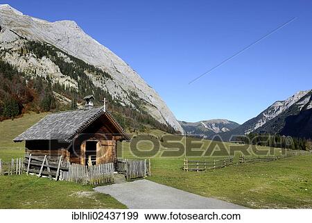 "Alm chapel, Eng Alm alpine pastures, Grosser Ahornboden, Karwendel Mountains, Risstal, Tyrol, Austria, Europe, PublicGround, Europe" View Large Photo Image Stock Photo - "Alm chapel, Eng Alm alpine pastures, Grosser Ahornboden, Karwendel Mountains, Risstal, Tyrol, Austria, Europe, PublicGround, Europe". Fotosearch