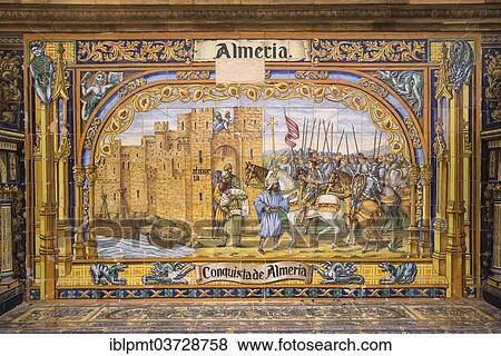 "Almeria, ceramic tile image on Plaza de Espana square, Seville, Seville province, Andalusia, Spain, Europe" View Large Photo Image Stock Photo - "Almeria, ceramic tile image on Plaza de Espana square, Seville, Seville province, Andalusia, Spain, Europe". Fotosearch