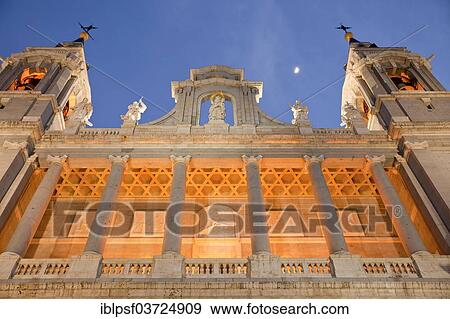 "Almudena Cathedral or Catedral de Santa Maria la Real de la Almudena de Madrid, illuminated, Madrid, Spain, Europe" View Large Photo Image Stock Photo - "Almudena Cathedral or Catedral de Santa Maria la Real de la Almudena de Madrid, illuminated, Madrid, Spain, Europe". Fotosearch