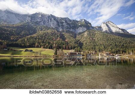 "Alpine landscape with restaurants on Lake Hintersee, Berchtesgaden National Park, Ramsau, Berchtesgadener Land district, Upper Bavaria, Bavaria, Germany, Europe" View Large Photo Image Stock Photo - "Alpine landscape with restaurants on Lake Hintersee, Berchtesgaden National Park, Ramsau, Berchtesgadener Land district, Upper Bavaria, Bavaria, Germany, Europe". Fotosearch