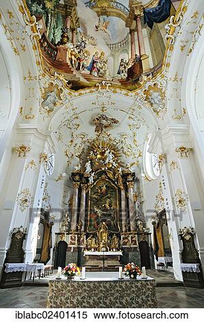 "Altar and ceiling frescoes in the church, Schaeftlarn Abbey, Schaeftlarn, Bavaria, Germany, Europe" View Large Photo Image Stock Photography - "Altar and ceiling frescoes in the church, Schaeftlarn Abbey, Schaeftlarn, Bavaria, Germany, Europe". Fotosearch
