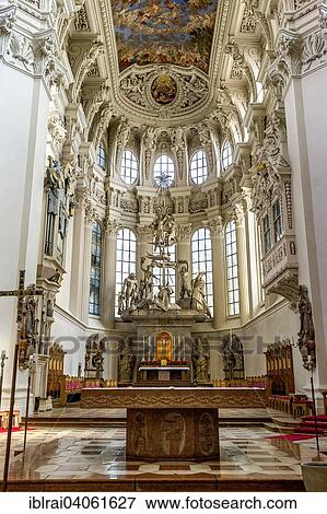 "Altar, high altar, choir, baroque St. Stephen's Cathedral, Passau, Lower Bavaria, Bavaria, Germany, Europe" View Large Photo Image Stock Photo - "Altar, high altar, choir, baroque St. Stephen's Cathedral, Passau, Lower Bavaria, Bavaria, Germany, Europe". Fotosearch