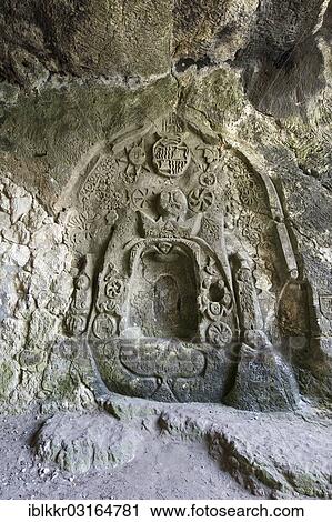Stock Image - "Altar in a cave, Cala Portals Vells, Portals Vells, Calvia, Majorca, Balearic Islands, Spain, Europe". Fotosearch