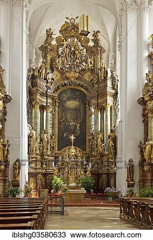 "Altar, monastery church, Karmelitenkloster Straubing Carmelite monastery, Straubing, Lower Bavaria, Bavaria, Germany, Europe" View Large Photo Image Stock Image - "Altar, monastery church, Karmelitenkloster Straubing Carmelite monastery, Straubing, Lower Bavaria, Bavaria, Germany, Europe". Fotosearch