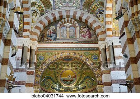 "Altar, Notre-Dame de la Garde with mosaics, Marseille, Bouches du Rhone, Region Provence Alpes Cote d'Azur, France, Europe" View Large Photo Image Picture - "Altar, Notre-Dame de la Garde with mosaics, Marseille, Bouches du Rhone, Region Provence Alpes Cote d'Azur, France, Europe". Fotosearch