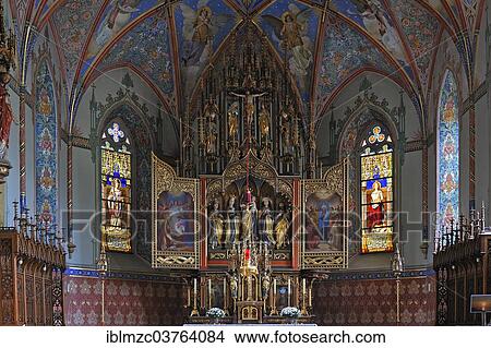 "Altar of the neo-Gothic Parish Church of St. Pelagius, 1860, polyptych altar with late-Gothic figures from 1471, Weitnau, Oberallgau, Allgau, Swabia, Bavaria, Germany, Europe" View Large Photo Image Picture - "Altar of the neo-Gothic Parish Church of St. Pelagius, 1860, polyptych altar with late-Gothic figures from 1471, Weitnau, Oberallgau, Allgau, Swabia, Bavaria, Germany, Europe". Fotosearch