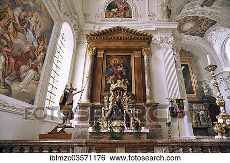 "Altar of the Virgin Mary with the altarpiece, Donation of the Rosary by Georg Asam, 1691-92, in the Baroque Parish Church of St. Quirinus, Tegernsee, Upper Bavaria, Bavaria, Germany, Europe" View Large Photo Image Stock Photograph - "Altar of the Virgin Mary with the altarpiece, Donation of the Rosary by Georg Asam, 1691-92, in the Baroque Parish Church of St. Quirinus, Tegernsee, Upper Bavaria, Bavaria, Germany, Europe". Fotosearch