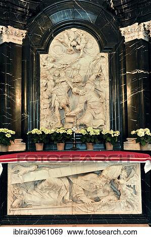 "Altar on the grave of St. Boniface, relief images by Johann Neudecker, Boniface Crypt, Fulda Cathedral, Fulda, Hesse, Germany, Europe" View Large Photo Image Stock Photo - "Altar on the grave of St. Boniface, relief images by Johann Neudecker, Boniface Crypt, Fulda Cathedral, Fulda, Hesse, Germany, Europe". Fotosearch