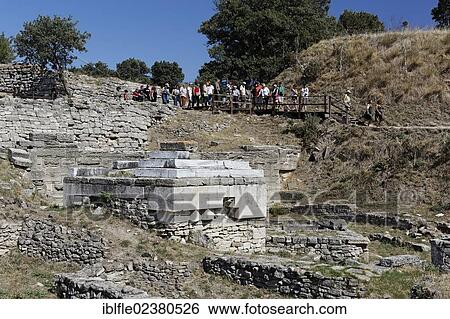 "Altar space in the ancient city of Troy, Truva, Canakkale, Marmara, western Turkey, Turkey, Asia" View Large Photo Image Stock Photograph - "Altar space in the ancient city of Troy, Truva, Canakkale, Marmara, western Turkey, Turkey, Asia". Fotosearch