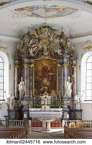 "Altar with figures of the Church Fathers Ambrose, Gregory, Augustine and Jerome, by Anton Sturm, Parish Church of St. Michael, Sonthofen, Oberallgaeu, Allgaeu, Swabia, Bavaria, Germany, Europe" View Large Photo Image Stock Photograph - "Altar with figures of the Church Fathers Ambrose, Gregory, Augustine and Jerome, by Anton Sturm, Parish Church of St. Michael, Sonthofen, Oberallgaeu, Allgaeu, Swabia, Bavaria, Germany, Europe". Fotosearch